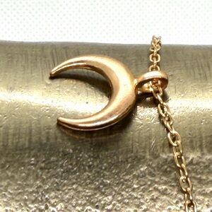 18” Gold-Toned Crescent Moon Pendant Necklace